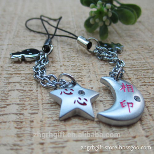Lovers Phone Ornament Star And Moon Mobile Phone Strap Cell Phone Charm